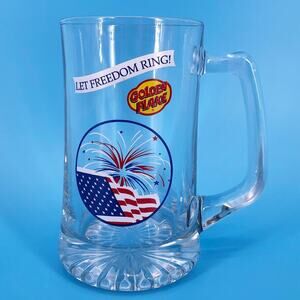 glass beer mug Golden Flake Let Freedom Ring 90s 1990s vintage